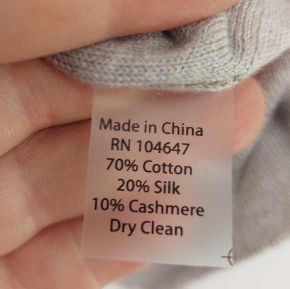 KINROSS MEN'S COTTON / SILK / CASHMERE 2 BUTTON HENLEY Size Medium Gray - Picture 5 of 5